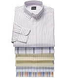 Traveler Long Sleeve Buttondown Patterned Cotton Sportshirt Big or Tall
