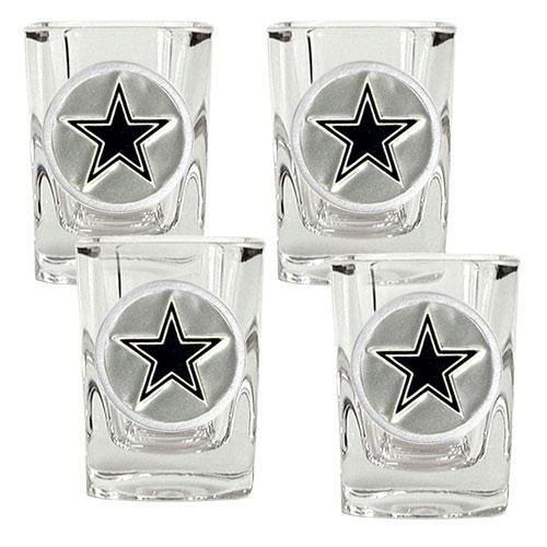 NFL Dallas Cowboys Four Piece Square Shot Glass Set