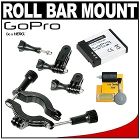 GoPro Roll Bar Clamp Mount with Battery + Cleaning Kit for HD HERO 960, HD Helmet, HD Motorsports, HD Surf & HD Naked Hero Digital Video Cameras