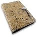 Acanthus Leaf Embossed Leather Writing Journal, 6 x 9-inch, refillable