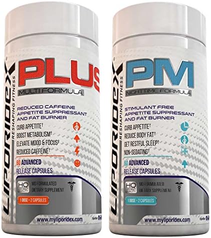 Weight Loss Supplement Combo Stack, Thermogenic Fat Burner &amp; Appetite Suppressant Weight Loss Stack - LIPORIDEX PLUS/PM Combo-StakTM - BEST VALUE Diet Combo Kit and Fat Loss Supplement Stack. Save and Lose More Now