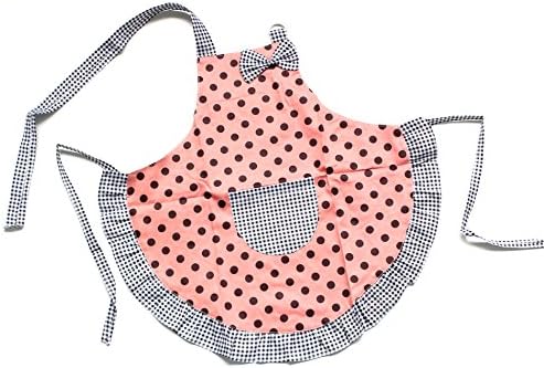 Orange Black Kids Adjustable Dots Apron with Pocket for Cooking Party