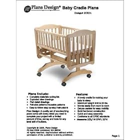 Nursery Baby Cradle Bed Project Plans/patterns -Design #5CRD1