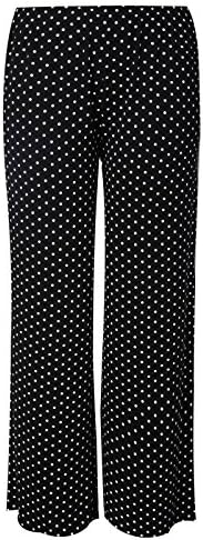 Fashion Union Womens Polka Dot Wide Leg Pants (XXL-UK(20-22), Black)