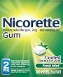 Nicorette Coated Gum 2mg, 100 pieces (Fresh Mint)