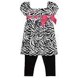 Sweat Heart Rose Two Piece knit legging set, Black/ White, 12 Months