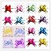 UDTEE Elegant/Beautiful/Festival Medium Size Red/Pink/Rose/Yellow/Green/Blue/Purple Color(Random Colors) PVC Pull Bows/Christmas Gift Knot with Ribbon Strings to Wrap the Box or Floral Decoration,Pack of 100