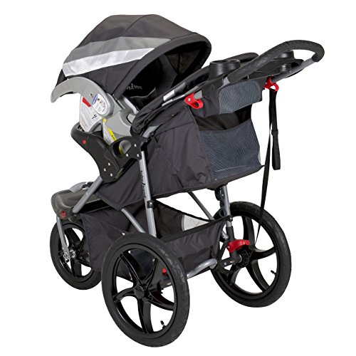 Baby Jogging Stroller 3 Big Wheel Lockable Extra Wide Foldable Cup