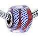 Murano Glass Bead Blue-White And Red Spiral Swirl