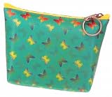 3D Lenticular Coin Pruse - Pavia, with YKK Zipper, 3D BUTTERFLY , Green