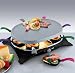 Petra RC 12 Raclette, 8 Pfännchen, oval, antihaft, Alu-Grillplatte, Temperaturregler schwarz