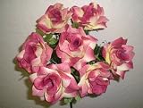 Set of 4 MAUVE Open Rose Silk Flower Bouquets