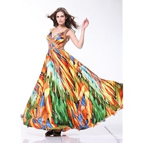 Buy 2127 SATIN PRINT SEXY WAIST LOW-BACK EVENING PROM LONG GOWN by Cinderella