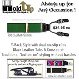 Hunter Green dual clip tradition look mens suspenders