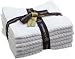 U.S. Polo Association 100-Percent Cotton 6-Piece Wash Cloth Pack, 13-Inch by 13-Inch, White