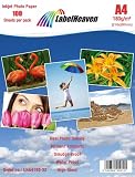 Produkt-Bild: 100 Blatt LabelHeaven Fotopapier A4 180g/qm hochgl&auml;nzend wasserfest