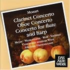 Click here to buy Mozart: Clarinet Concerto; Oboe Concerto; Concerto for flute and harp by  Wolfgang Amadeus Mozart, Nikolaus Harnoncourt, Concentus Musicus Wien, Robert Wolf, and Naoko Yoshino .