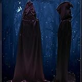 Juanshi Unisex Hooded Cloak Role Play Costume Halloween Party Cape Color Red Size S