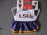 LSU Dog Cheerleader Outfit Small Girth 8"-10.5" Length 14"-17"