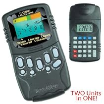 CASINO CALCULATOR Dbl sided, blackjack, poker, slots, baccarat, & deuces wild, calculator on opposite side