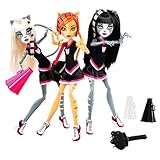 EXCLUSIVE Monster High 3-PACK FEARLEADING Werecats TORALEI Meowlody and Purrsephone