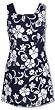 Short Tank Dress - Classic Hibiscus A-Line Hawaiian Aloha Above the Knee Length Dress - Regular and Plus Size