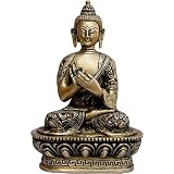 ShalinCraft Little Buddha Meditating Statue Antiques and Collectibles Metal Craft India 6.75 