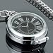 Unique Silver Magnifier Cover Pendant Pocket Quartz Watch FOB Men Necklace Chain