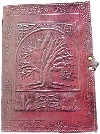 Brown Diary Tree of Life Embossed Secret Vintage Journal Handmade Notebook Leather Diary Clactic