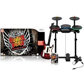 Guitar Hero : Warriors of Rock - Pack complet : jeu + guitare + batterie + micro