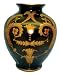 Black and gold porcelain flower vase - 8"H