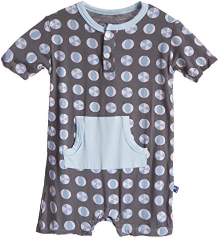 Kickee Pants Baby Boys' Kangaroo Romper in Stone Beach Ball, 6-12M