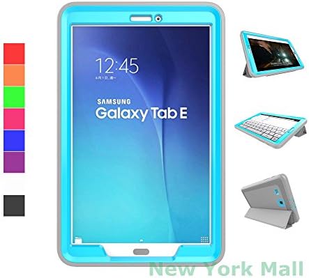 Galaxy Tab E T560 Case, *NEW*[Auto Sleep / Wake ]Heavy Duty Folding Folio Smart-shell Stand Cover for Samsung Galaxy Tab E T560 9.6 inches (Sky Blue)