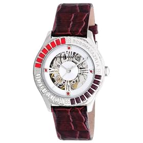 BCBGMAXAZRIA Ladies Automatic Watch BG6328 with Red Leather Strap