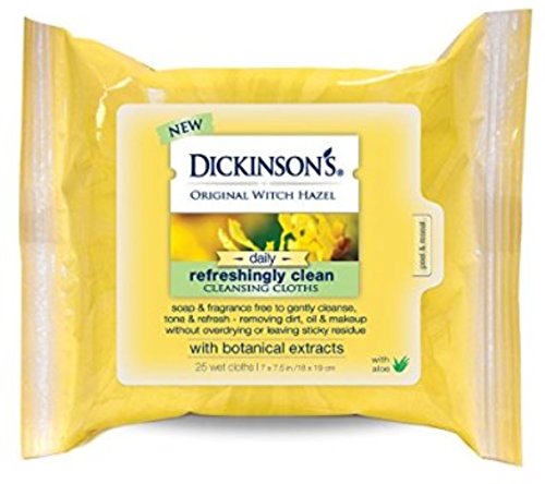 Dickinson's Original Witch Hazel Daily Refreshingly Clean Cleansing Cloths 25 ea