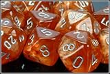 Chessex Dice: Polyhedral 7-Die Leaf Dice Set - Copper w/steel