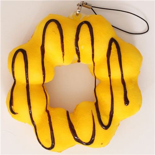 Imagen 2 de Colgante blando Squishy gran donut amarillo salsa forma flor