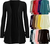 Ladies Long Sleeve Pocket Cardigan Womens Top Sizes 8-22