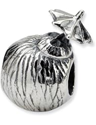 Sterling Silver Reflections Coconut Drink Bead