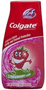 Colgate Kids 2 In 1 Toothpaste & Mouthwash, Strawberry, Liquid Gel, 4.6 Ounce (130 g)