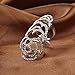 Susenstone®Hollow Metal Crystal Rhinestone Knuckle Rings Finger Joint Ring