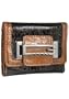 Women's Camden Shiny Brown/Multi Synthetic Leather Tri-Fold Wallet: Brown/Multi Tri-Fold