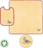 BIO Babyset Schildkröte Badetuch und Latz mit Bestickung von Egeria