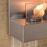 SEI Satin Stainless and Glass Wall Mount Fireplace