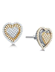 0.30 cttw. Diamond Micro Pave Heart Earring 10K Yellow Gold