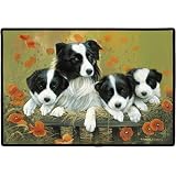 Border Collie Puppies Family Dogs Doormat Rug Mat by 