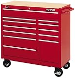 Waterloo TRX4112 41-Inch Wide by 18-1/8-Inch Deep by 41-Inch High Heavy Use Red Tool Cart with 12 Ball Bearing Drawers