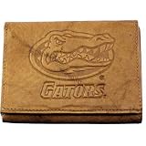 Florida Gators Brown Leather Trifold Wallet