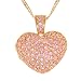 Dazzling Large Puffed Heart Locket Pendant - pavé