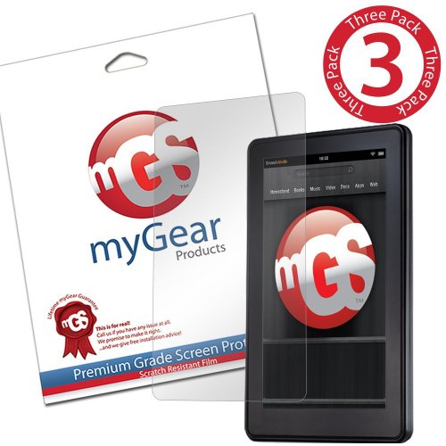 myGear Products (3 Pack) CLEAR LifeGuard Screen Protectors for Amazon Kindle Fire LIFETIME WARRANTY